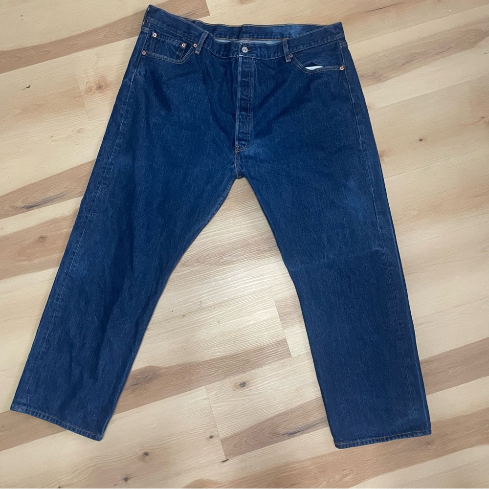 Levi's Men's 501 Original Fit Straight Leg Button Fly Jeans Size 42 X 30 Dark